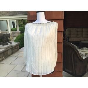 White House Black Market Off Shoulder Stripe Blouse Sz S